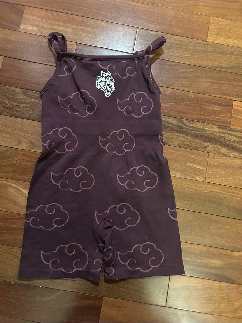 Darc Sport Purple Cloud-Print Athletic Shorts Romper